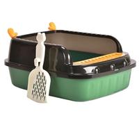 NESPIQ Cat Litter Tray Box Open Top Pet Litter Tray, Cat Sandbox Kitten Toilet Bedpan Cat Litter Tray High Sided For Kitty Indoor Litter Box For Cats(Grün)