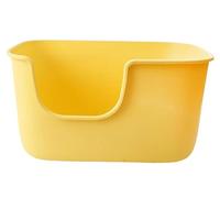 NESPIQ Cat Litter Tray Box Pet Litter Trays With High Sides Potty Toilet Cat Small Dogs Bedpan Large Cat Litter Basin Litter Box For Cats(Yellow)