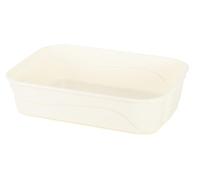 NESPIQ Cat Litter Tray Box Prevent Sand Leakage, Open Litter Box, Open Kitty Litter Pan Open Top Cat Litter Tray For Kitty Rabbit Litter Box For Cats(White)
