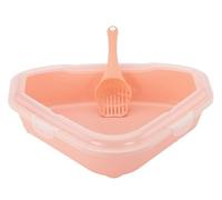 NESPIQ Cat Litter Tray Box Triangular Anti Splashing Low Profile For Corner Cats Toilet, Cats Litter Pan For Puppy, Indoor Cats, Rabbit Litter Box For Cats(Nude)