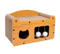 NESPIQ Cat Scratcher Cat Cardboard House Scratcher Bed Cat Scratchers For Indoor Cats With Corrugated Board Detachable Cat Scratching Pad(B)