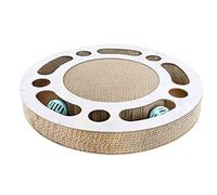 NESPIQ Cat Scratcher Cat Grinder Creative Corrugated Cat Hole Turntable Ball Funny Protection Sofa Cat Scratch Board For Indoor Cat Training Toy Cat Scratching Pad