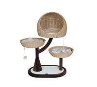 NESPIQ Cat Tree Cat Tower Cat Tree Tower Multi-Functional Wrought Iron Woven Cat Climbing Frame, Natural Sisal Material Cat Condo