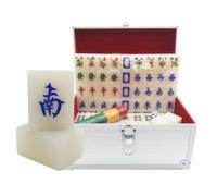 NESPIQ Chinese Mahjong Set Chinese Mahjong Set 144 Tiles With Storage Box Suitable For Travel And Family Mah Jong Games Leisure Time Or Travel(42mm)