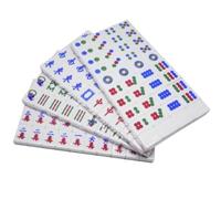 NESPIQ Chinese Mahjong Set Mahjong Portable Chinese Set With Box 144 Tiles Game Leisure Time Or Travel(Pink)