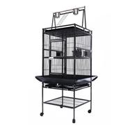 NESPIQ Flight Bird Cage Large Bird Cages Parrot Cage Wide Flight Metal Animal Cage For Budgie Parakeet Conure With Rolling Stand Wheels Birdcage For Birds