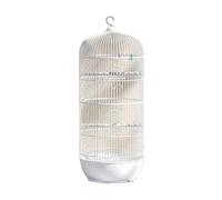 NESPIQ Flight Bird Cage Metal Bird Cage Round Bird House Carrier Wrought Iron Birdcage Portable Durable Bird Carriers For Indoor Birdcage For Birds(White,34 * 99cm)