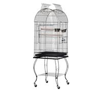 NESPIQ Flight Bird Cage Metal Bird Cage With Stand And Wheels Large Cage With Removable Tray 4 Doors And 2 Feeders For Macaw Parrots Birdcage For Birds