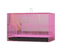 NESPIQ Flight Bird Cage Rectangular Bird Carriers ABS Bottom Rolling Stand Pet Bird Cage Flight Cage With Feeder For Home Hotel Birdcage For Birds(Pink,50 * 33cm)