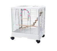 NESPIQ Flight Bird Cage Stainless Steel Bird Cage Travel Carrier Cage With Wheels Parrot Travel Birds Cage For Cockatiels Conures Birdcage For Birds
