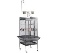 NESPIQ Flight Bird Cage Wrought Iron Large Bird Cage With Play Top And Rolling Stand Parrot Cage Bird Cages Birdcage For Birds(A)