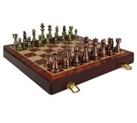 NESPIQ Games International Chess Chess Set Metal Chess Set High-end Chess Wood Folding Travel Chessboard Retro Chess Ornaments