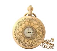 NESPIQ Pocket Watch Pendant Men's Gold Plated Copper Mechanical Movemen Hand Wind Arabic Numerals Pocket Watch Costume Accessory