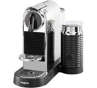 Nespresso Chrome Citiz Coffee Pod Machine with Electric Aeroccino 3 Milk Frother
