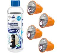 Nespresso Compatible Descaling Kit With Cleaning Capsules. 200ml Descaler Solution & 4 Cleaning Pods. Provides Hotter, Better Tasting Coffee. 4 Months