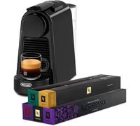 Nespresso Original Essenza Mini Coffee Machine & 50 Pods Black by De'Longhi