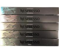 Nespresso OriginalLine Master Origin Variety Pack: Colombia, Ethiopia, India, Indonesia, Nicaragua, 50 Capsules - NEW - ''NOT compatible with Vertuoline''
