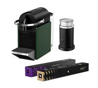 Nespresso Pixie Coffee Pod Machine Bundle with Milk Frother Green by Krups