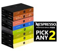 Nespresso Professional Coffee Pods. Pick Any 2 Packs from Starbucks Espresso, House Blend, Blonde, Finezzo, Forte, Leggero, Caffe Vanilio, Ice Intenso, Peru Organic Etc (Total 100 Pro Capsules)