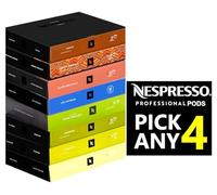 Nespresso Professional Coffee Pods. Pick Any 4 Packs from Starbucks Espresso, House Blend, Blonde, Finezzo, Forte, Leggero, Caffe Vanilio, Ice Intenso, Peru Organic Etc (Total 200 Pro Capsules)