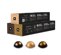 Nespresso Vertuo Coffee Espresso Variety pack of 30 pods | 10 Bianco Doppio, 10 Scuro, 10 Chiaro pods, Make Espressos, Cappuccino, Lattes and Iced Coffee at home. Recyclable Pods