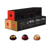 Nespresso Vertuo Coffee Pods Decaffeinated Variety Pack - 30 Capsules (3 sleeves) 10 Half Decaffinato, 10 Chairo Decaf, 10 Melozio Decaf