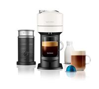 Nespresso Vertuo Next Coffee Machine by De'Longhi with Aeroccino Milk Frother, Over 30 Varieties of Pods, 6 Coffee Cup Sizes, Latte, Cappuccino, Starter Capsule Set Included, EN120.WAE, White