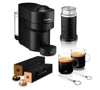 Nespresso Vertuo Pop Coffee Machine Bundle with Milk frother by De'Longhi | Barista Bundle includes Aeroccino milk frother, mugs, spoons 20 Vertuo coffee pods and 12 pod discovery box., ENV90.B+caps