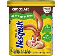 Nesquik Chocolate Powder No Sugar Added 453 gram, Low Calories, Low Fat