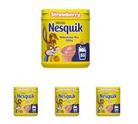 Nesquik Strawberry Flavoured Milkshake Powder, with Vitamin D, 500g Tub (Pack of 4)