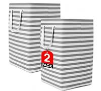 Nesrefyn 2 Pack Large Laundry Baskets - Waterproof Collapsible Laundry Hamper with Carry Handles,Laundry Bags for Room, Bedroom, Bathroom, College Dorm, Storage and organization