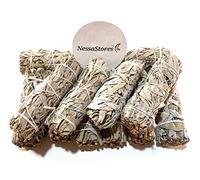 NessaStores 2 pcs California White Sage Smudge Sticks, 4-Inch Hand Tied, All Natural, Ethically Sourced for Home Cleansing, Stress Relief, & Clearing Negative Energy JC-006