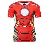 Nessfit Mens Compression Superhero T-Shirt Base Layer Gym Short Sleeve Top Running Thermal Workout (Small, Superhero 6)