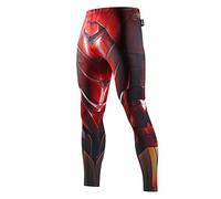 Nessfit Mens Compression Superhero Tights Pro Base Layer Leggings Gym Long Running Thermal Workout Pants (Medium, Superhero 5)