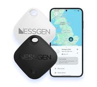 NESSGEN® ORBIT Android Bluetooth Tracker Tag Bundle (2025 Model) - 2 Pack (Black & White), Compatible with Google Find My Hub, 1 Year Battery Life, Inc. Silicone Case & 1x Spare Battery - 2 Pack Mix