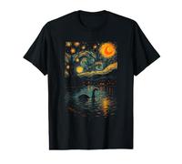 Nessie Loch Ness Monster Starry Night Van Gogh Style Value Graphic T-Shirt