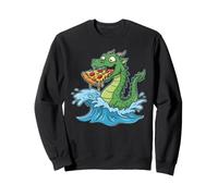 Nessie Pizza Lover Sea Monster Cartoon Design Sweatshirt
