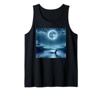 Nessie The Loch Ness Monster Under Full Moon Tank Top