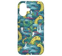 Nessie's Playful Parade Colorful Loch Ness Monsters Pattern Case for iPhone 17