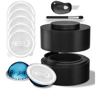 NESSUS Reusable Pods Kit for Nespresso Vertuo, Refillable Vertuo Coffee Pods Espresso Accessories with 100 pcs Aluminium Foil Seals, Sliver Color, 100 count