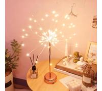 Nest and Flowers Table Lights Fireworks,LED Starburst Dandelion Copper Wire Sphere Fairy Lamps Christmas Decor Mini Table Starburst Lights,Battery Operated Spirit Tree with Remote Control (Warm White)