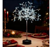 Nest and Flowers Table Lights Fireworks | Mini Table Star-Burst Silver Lights | Fireworks Centerpiece Light | Battery/USB Powered,Warm/White Decorative Lanterns for Christmas Decor