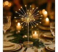 Nest and Flowers Table Lights,LED Firework Starburst Light, Battery & USB Operated Mini Fairy Lights for Christmas, Party, Home Decor, Metal Star Decorative Lights