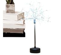 Nest and Flowers Table Lights - Mini Silver Table Lamp | LED Christmas Flower Light | 29x9.5cm, Battery/USB Powered, Warm White Decorative, for Parties Home Decor Bedroom Patio