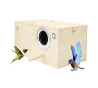 Nest Box - Wooden Incubator | Nesting Box For Parrots, Parrots And Nymphs | Handmade Bird Breeding Box With Pulley | Natural Bird House For Breeding, L