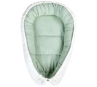 Modern Cotton Baby Cocoon for Newborns 55 x 90 cm Reversible Nest Light Green and White Ereb