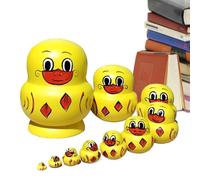 Nest Dolls for Kids, Wooden Stackable Nest Dolls | Cartoon Animal Nesting Dolls - 10x Educational Nest Dolls, Beautiful Home Decoration for Christmas, New Year, Halloween, Thanksgiving