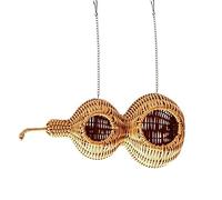 Nest for Birds Gourd Shape Hangable Woven Parrot Hut with Hooks and Mats
