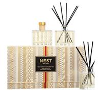 NEST New York Festive Petite Diffuser Trio - 1.3 fl oz Each - Includes Holiday, Birchwood Pine, and Blue Cypress & Snow - Fragrance for Up to 90 Days - Includes All-Natural Reed Sticks - Flame Free