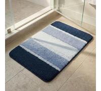 Nest & Nibble Bathroom Bath Mat (Blue, 60 x 90 cm) Non-Slip Toilet Floor Mat | Ultra-Absorbent Microfiber Technology Washable Shower Rug | Soft & Thick Anti-Mould Home Essential Bathtub Carpet